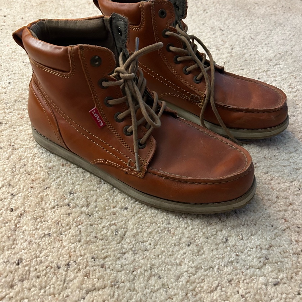 Levi's Men's Tan Leather Lace-Up Boots